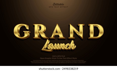 Grand launch text effect, Editable text luxury and rich style.