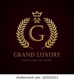 Grand Luxury key hotel logo. Grand Luxury royal professional vector classic logo template for any kind of business. G letter logo template