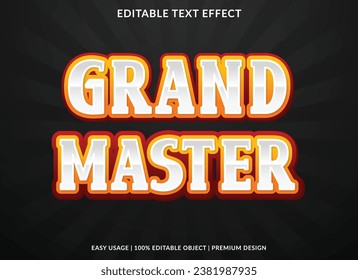 grand master editable text effect template use for business brand and logo