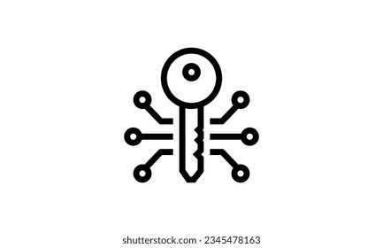 grand master key vector icon black and white background out line style eps8