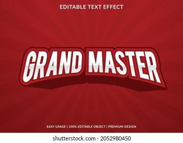 grand master text effect template use for business brand and logo