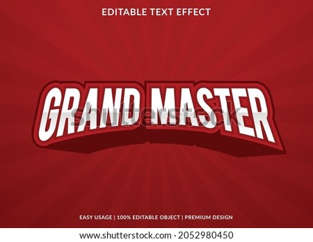grand master text effect template use for business brand and logo