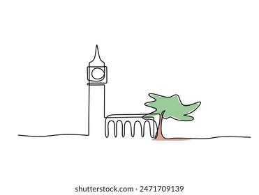 Grand Mosque Arab landmark continuous line drawing. Building and architecture concept. Vector illustration minimalist design hand drawn.