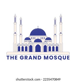 The grand mosque flat logo illustration template design