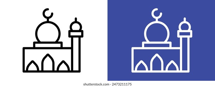 Grand Mosque Icon Ideal for Religious Architecture and Worship Designs