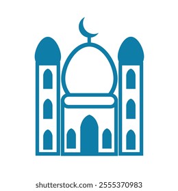 Grand Mosque Icon Ideal for Religious Architecture and Worship Designs