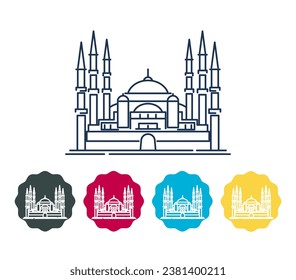 Grand Çamlıca Mosque - Instanbul, Turkey - Stock Illustration as EPS 10 File