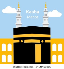 The Grand Mosque Mecca is suitable for Mawlid Al Nabi and Al-Isra and Al-Mi'raj or israa and Miraj decoration.