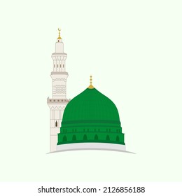 Grand Mosque Vector Illustration on  Solid Color Background