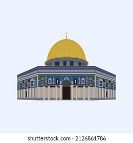 Grand Mosque Vector Illustration on  Solid Color Background