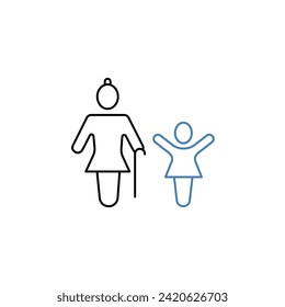 grand mother concept line icon. Simple element illustration.grand mother concept outline symbol design.
