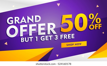 grand offer sale and discount banner template for promotion