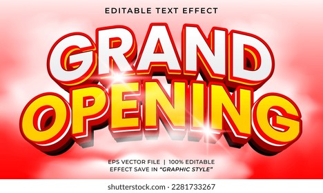 Grand opening 3d editable text effect template