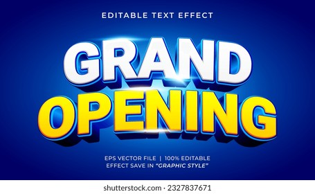 Grand Opening 3D editable text effect template