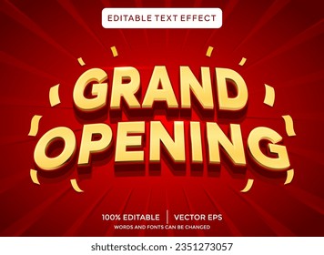 Grand Opening 3D editable text effect