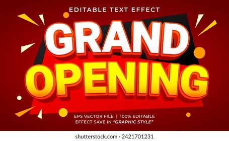 Grand opening 3d editable text effect template