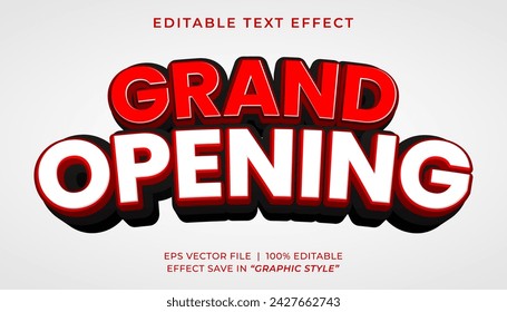 Grand opening 3d editable text effect template