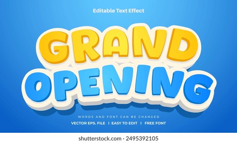 Grand opening 3d editable text effect style.