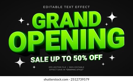 Grand opening 3d editable text effect promotion template