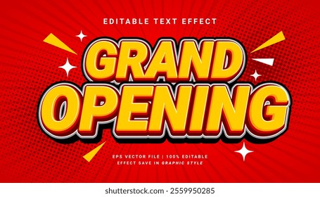 Grand opening 3d editable text effect template