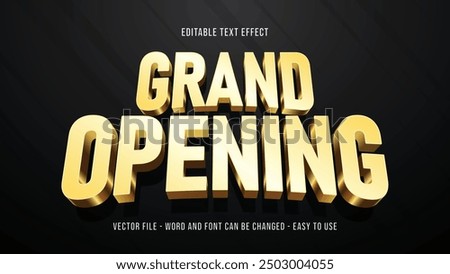 Grand opening 3d editable text effect