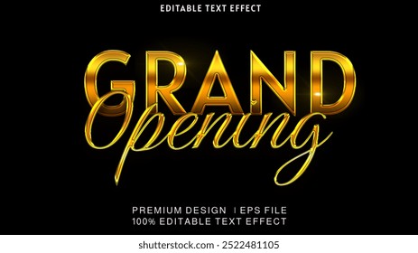 Grand Opening 3D Goldschrift typografisch Golden metallic Glitter Kalligrafie.