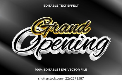 Gran apertura efecto de texto 3d y texto editable, plantilla estilo 3d uso para título comercial