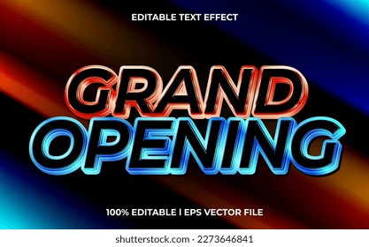 Grand opening 3d text effect and editable text, template 3d style use for business tittle