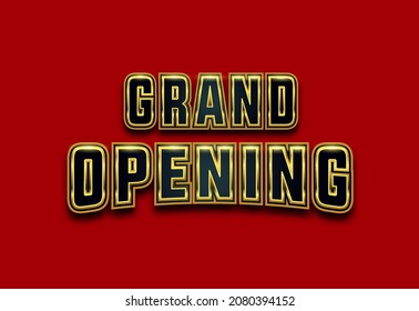Grand Opening 3d text style effect template