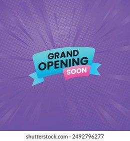 Grand Opening abstract purple background a combination with light blue element