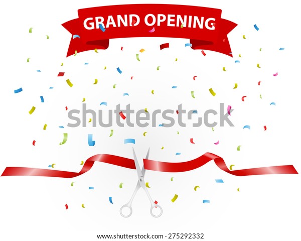 Grand opening background\
with confetti