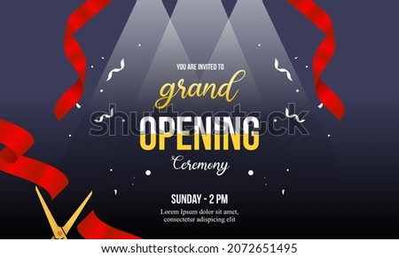 Grand opening background in flat style