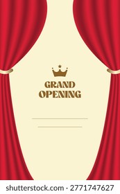 grand opening background with red curtains open