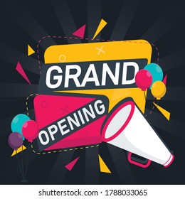 Grand opening background template flat design with a black theme