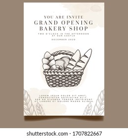 grand opening bakery cafe event invitation editable template