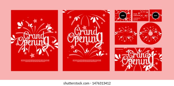 grand opening, Banner and Cover Template for Event, Magazine, and Web Banner.