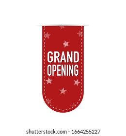 Grand opening banner design over a white background, vector illustration