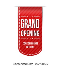 Grand opening banner design over a white background, vector illustration