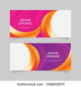 Grand opening banner design. - Vector.