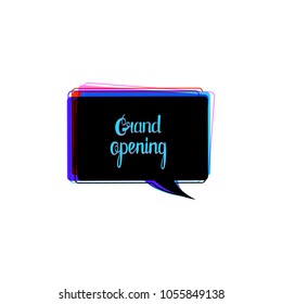 Grand opening banner isolated on white background. Vector illustration.