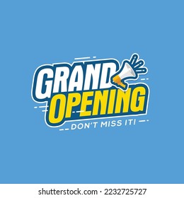 Grand opening banner template. Advertising design for social network vector illustration. Template for retail promotion and announcement
