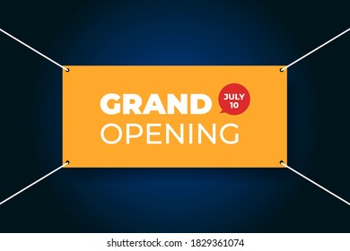 Grand opening banner template design. Vector illustration