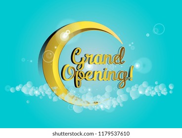 Grand opening, beautiful greeting card background, poster or banner with crescent moon decoration theme. design vector illustration