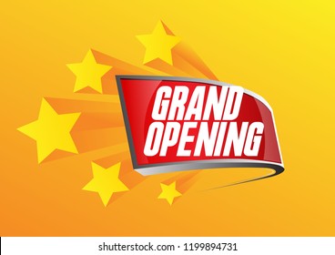 grand opening, beautiful greeting card background, poster or banner with prize banner or or neon box theme. design vector illustration