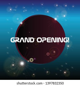 grand opening, beautiful greeting card background or banner with space and star party theme