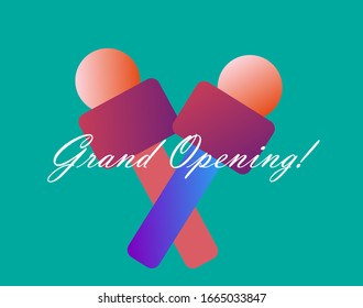 grand opening, beautiful greeting card background or template banner with music tools theme. vector design illustration