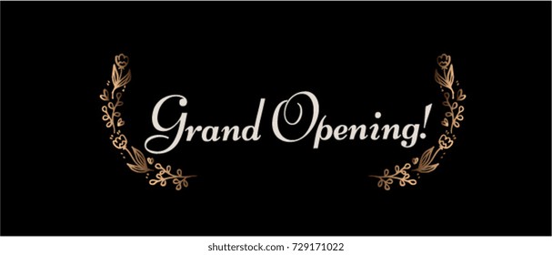 Grand Opening Beautiful Greeting Card Poster Stock Vector (Royalty Free
