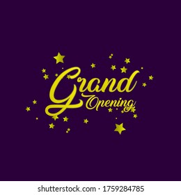 grand opening, beautiful template banner with star theme. vector design illustration, graphics elements for t-shirts, the sign, badge or greeting card and background photo booth