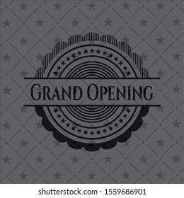 Grand Opening black badge. Vector Illustration. Detailed.