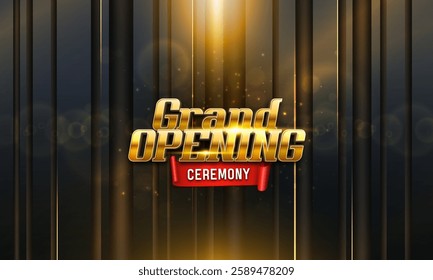 Grand opening with bokeh effect on bright background. Ceremony presentation. Vector illustration.